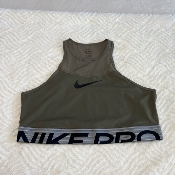 Nike Pro Olive Green Crop Tank | Size XXL - Picture 3 of 8
